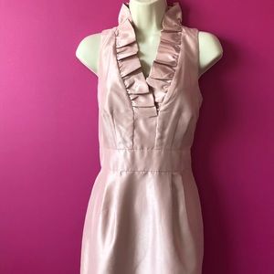 🆕 Just Taylor Pink Ruffled Satin Midi Dress - 8